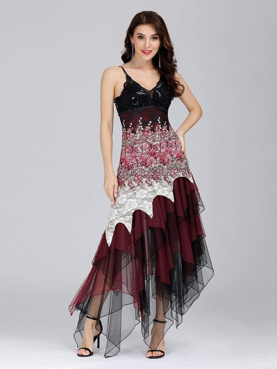 Color=Burgundy | Women'S Sexy V Neck Floor Length Cocktail Prom Dress-Burgundy 4 Color=Burgundy | Women'S Sexy V Neck Floor Length Cocktail Prom Dress-Burgundy 4