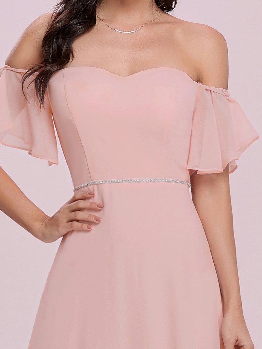 Color=Pink | Sleek Sweetheart Neckline Maxi Chiffon Bridesmaid Dress-Pink 6 Color=Pink | Sleek Sweetheart Neckline Maxi Chiffon Bridesmaid Dress-Pink 6