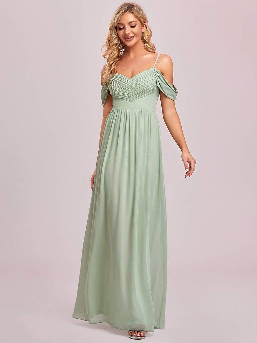 Color=Mint Green | Sexy Cold Shoulder Pleated A-line Bridesmaid Dress-Mint Green 6 Color=Mint Green | Sexy Cold Shoulder Pleated A-line Bridesmaid Dress-Mint Green 6
