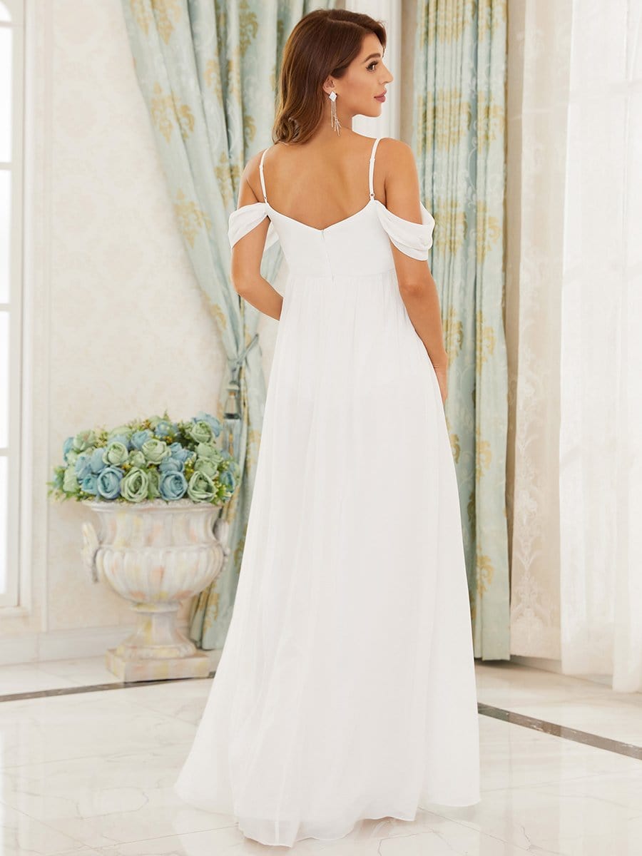 Color=Cream | Gorgeous Spaghetti Straps Solid Maxi Maternity Dress-Cream 2 Color=Cream | Gorgeous Spaghetti Straps Solid Maxi Maternity Dress-Cream 2
