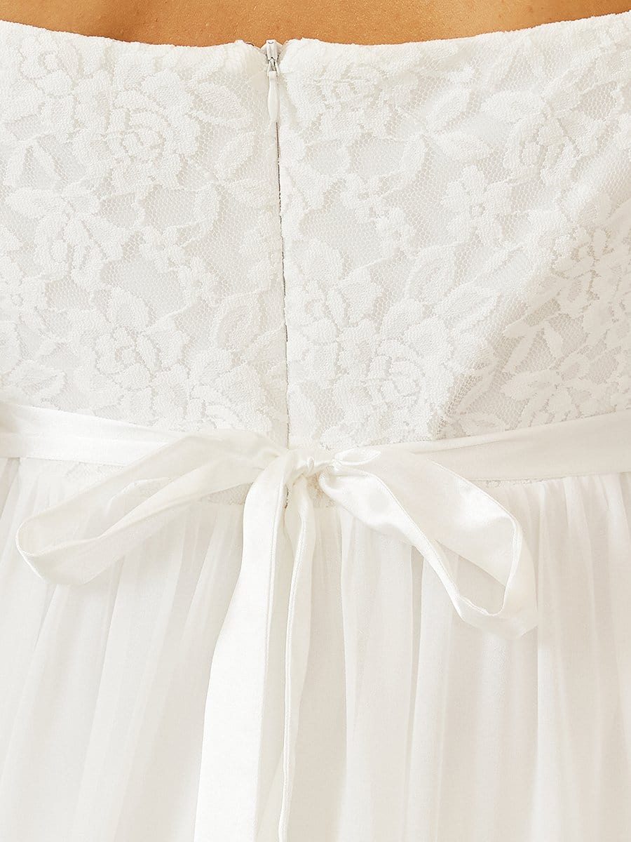 Color=Cream | Elegant Off Shoulder Lantern Sleeves Lace Maternity Dress-Cream 4 Color=Cream | Elegant Off Shoulder Lantern Sleeves Lace Maternity Dress-Cream 4