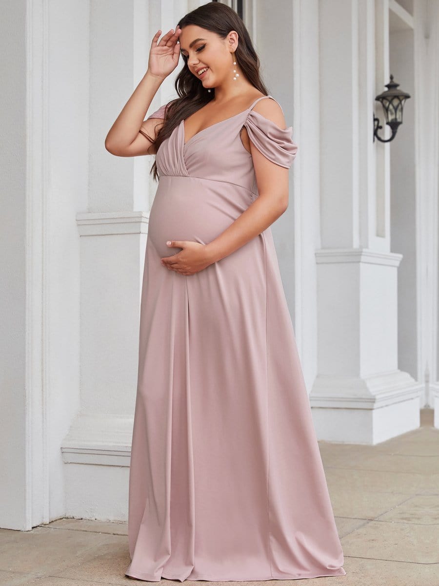 Color=Purple Orchid | Plus Size Sweetheart Spaghetti Straps Maxi Maternity Dress-Purple Orchid 5 Color=Purple Orchid | Plus Size Sweetheart Spaghetti Straps Maxi Maternity Dress-Purple Orchid 5