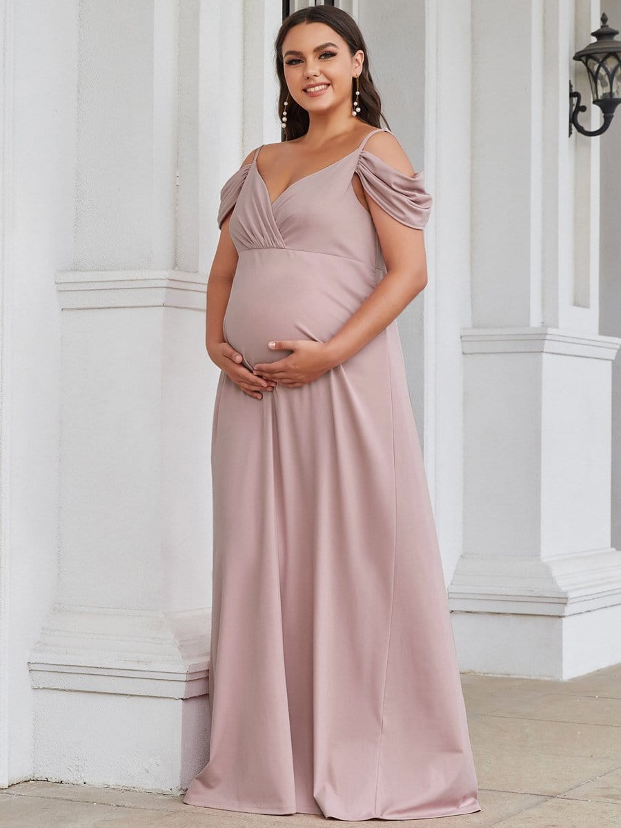 Color=Purple Orchid | Plus Size Sweetheart Spaghetti Straps Maxi Maternity Dress-Purple Orchid 3 Color=Purple Orchid | Plus Size Sweetheart Spaghetti Straps Maxi Maternity Dress-Purple Orchid 3