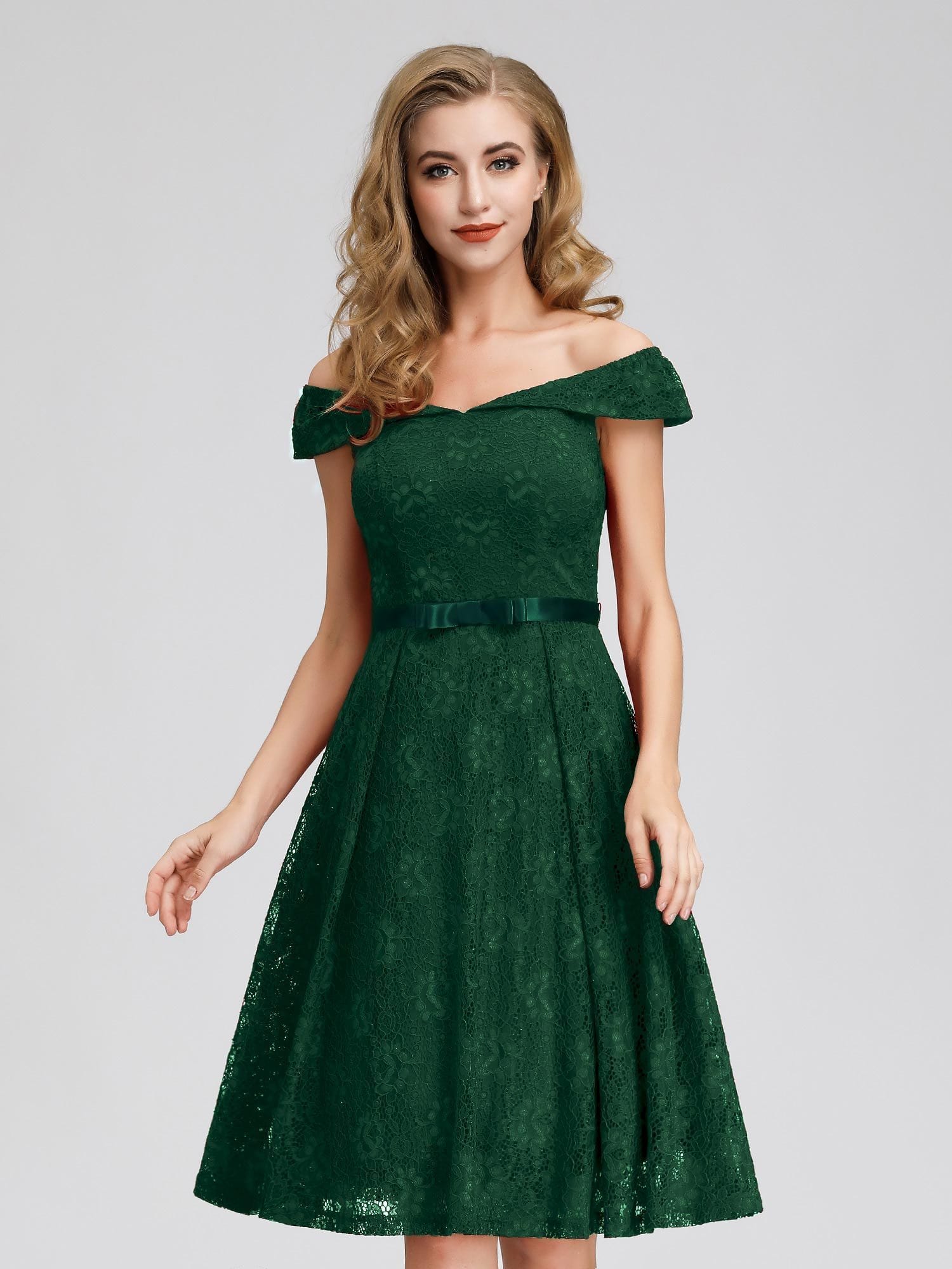 Color=Dark Green | Short Lace Off Shoulder Homecoming Dresses-Dark Green 4 Color=Dark Green | Short Lace Off Shoulder Homecoming Dresses-Dark Green 4