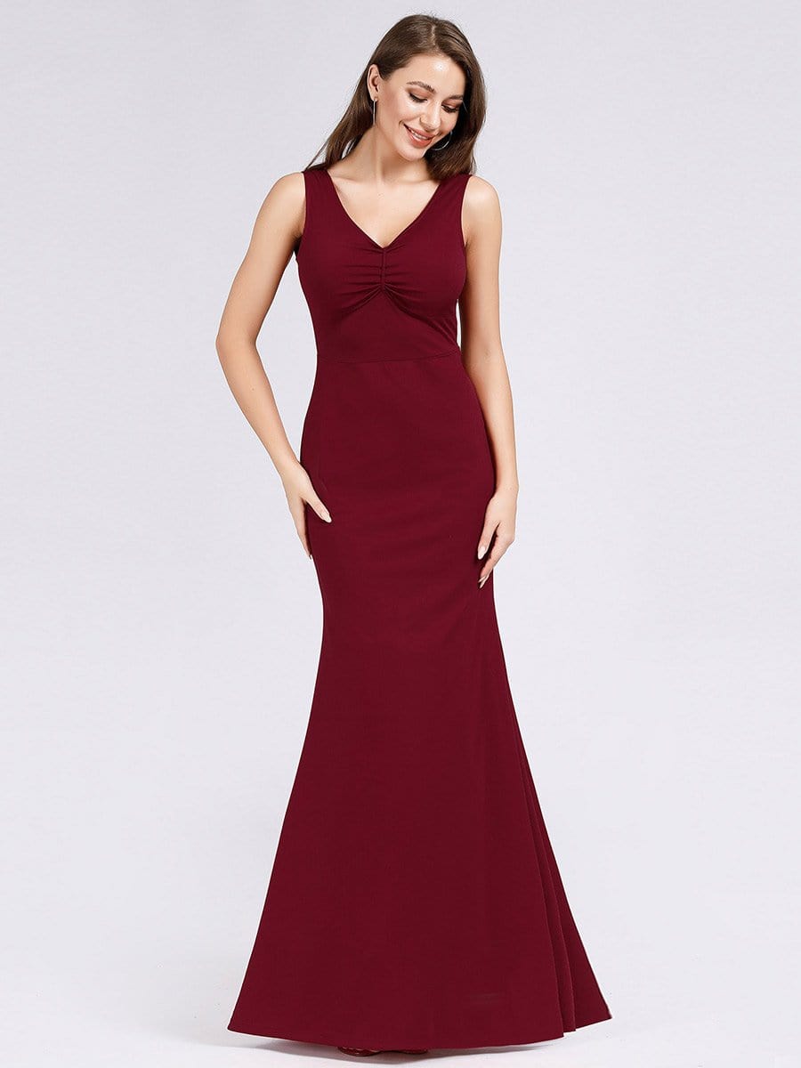 Color=Red | Women'S Long V Neck Formal Evening Dress-Red 1 Color=Red | Women'S Long V Neck Formal Evening Dress-Red 1