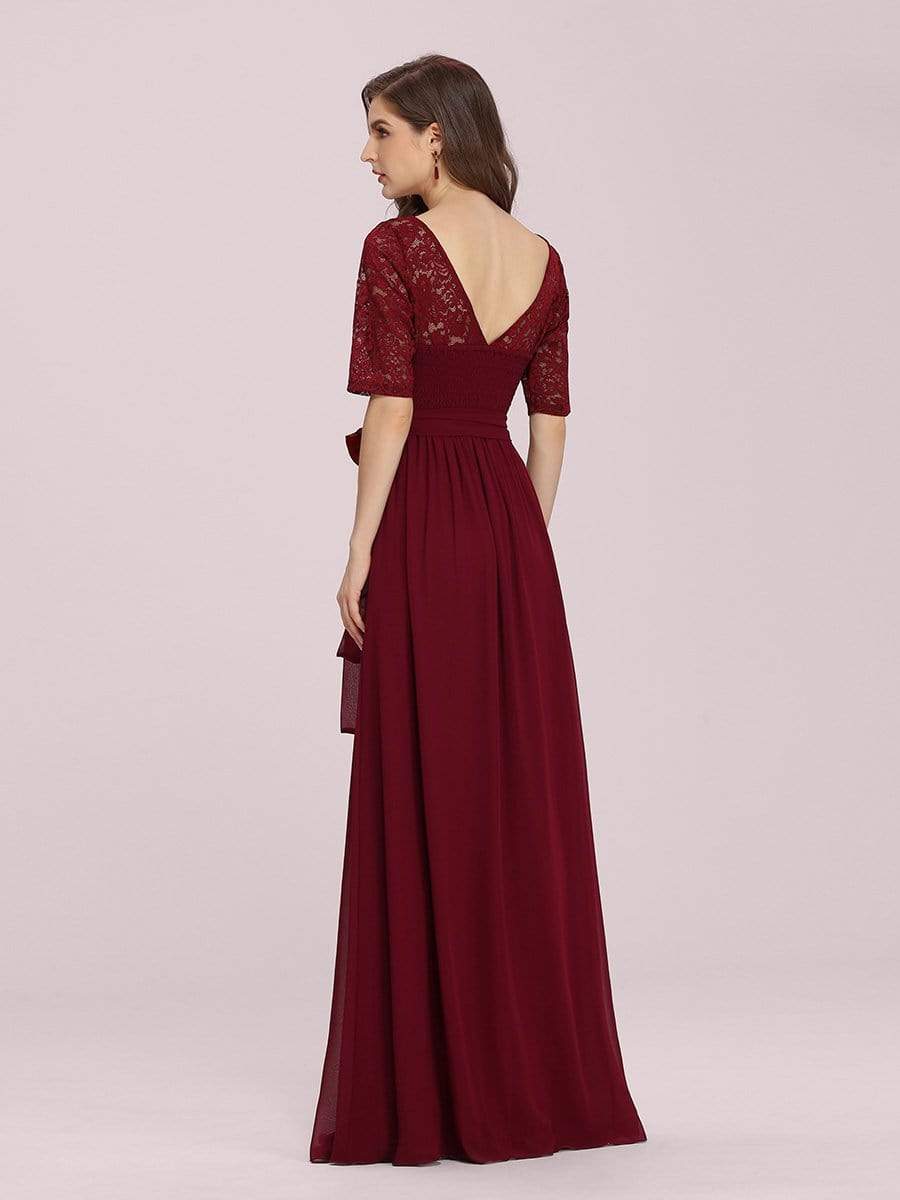 Color=Burgundy | Plus Size Long Sleeve Floor Length Evening Dress-Burgundy 2 Color=Burgundy | Plus Size Long Sleeve Floor Length Evening Dress-Burgundy 2