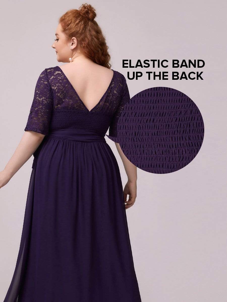 COLOR=Dark Purple | Plus Size Long Sleeve Floor Length Evening Dress-Dark Purple 3 COLOR=Dark Purple | Plus Size Long Sleeve Floor Length Evening Dress-Dark Purple 3