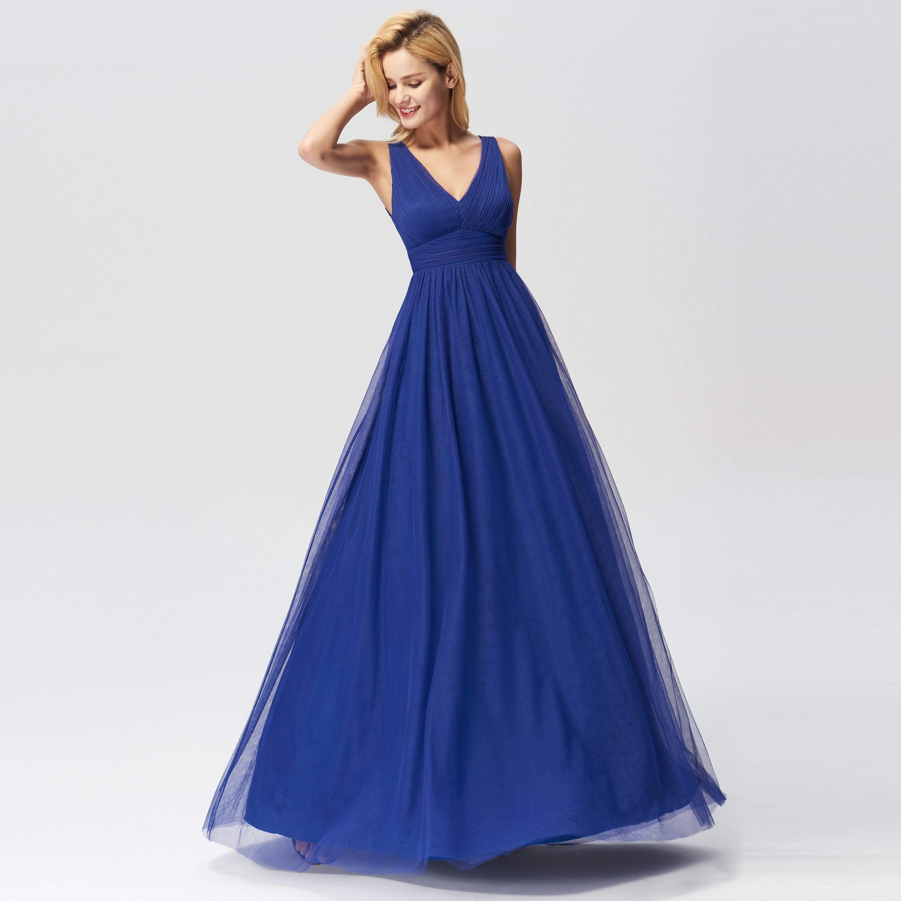 Color=Sapphire Blue | Elegant A Line V Neck See Through Long Bridesmaid Dress-Sapphire Blue 4 Color=Sapphire Blue | Elegant A Line V Neck See Through Long Bridesmaid Dress-Sapphire Blue 4