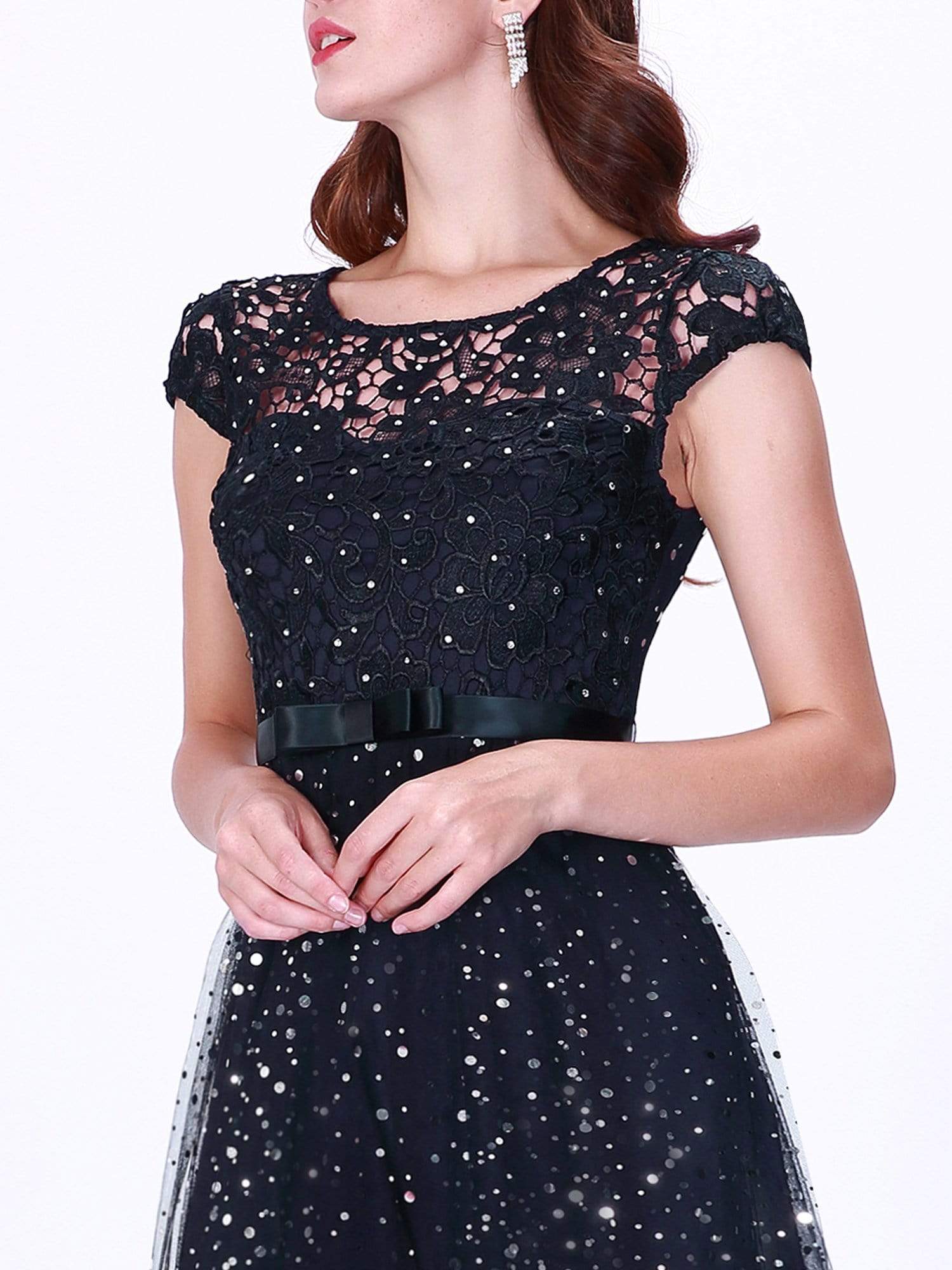 Color=Navy Blue | Elegant Cover Sleeve Floor Length Lace Evening Dress-Navy Blue 5 Color=Navy Blue | Elegant Cover Sleeve Floor Length Lace Evening Dress-Navy Blue 5