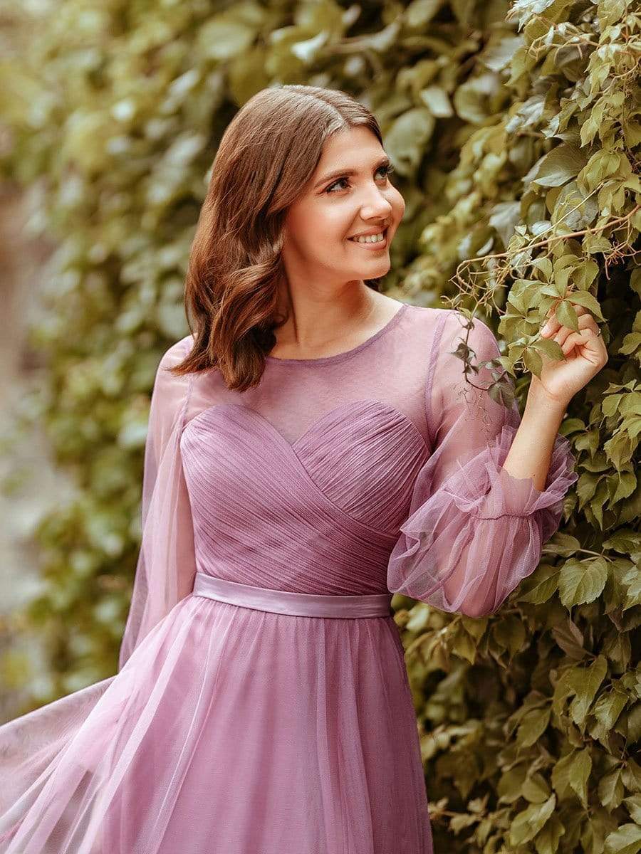 Color=Purple Orchid | Elegant Half Sleeve Floor Length Bridesmaid Dress-Purple Orchid 6 Color=Purple Orchid | Elegant Half Sleeve Floor Length Bridesmaid Dress-Purple Orchid 6