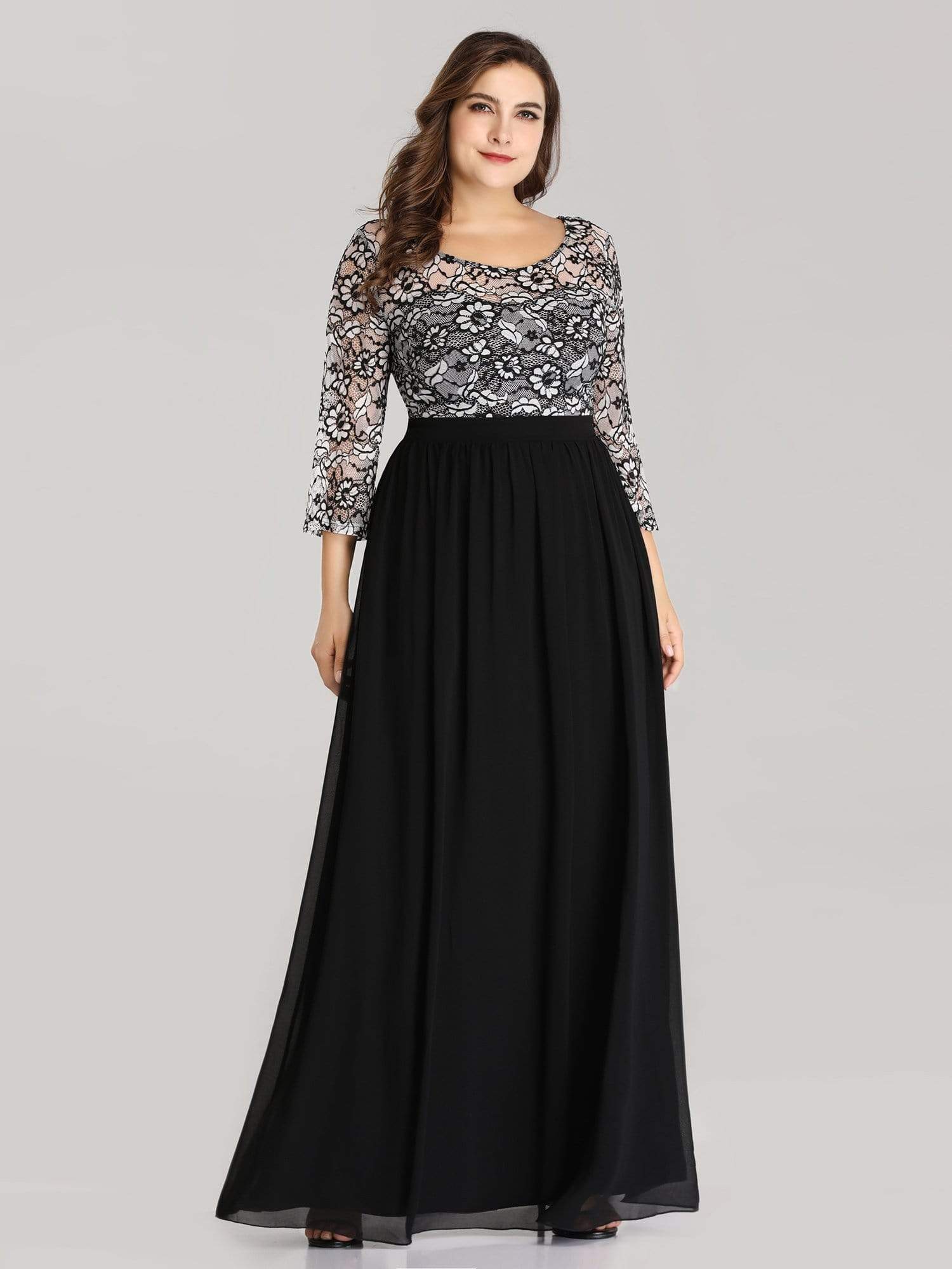 Color=Black | Women'S Plus Size Floor Length Lace Maxi Dress-Black 1 Color=Black | Women'S Plus Size Floor Length Lace Maxi Dress-Black 1