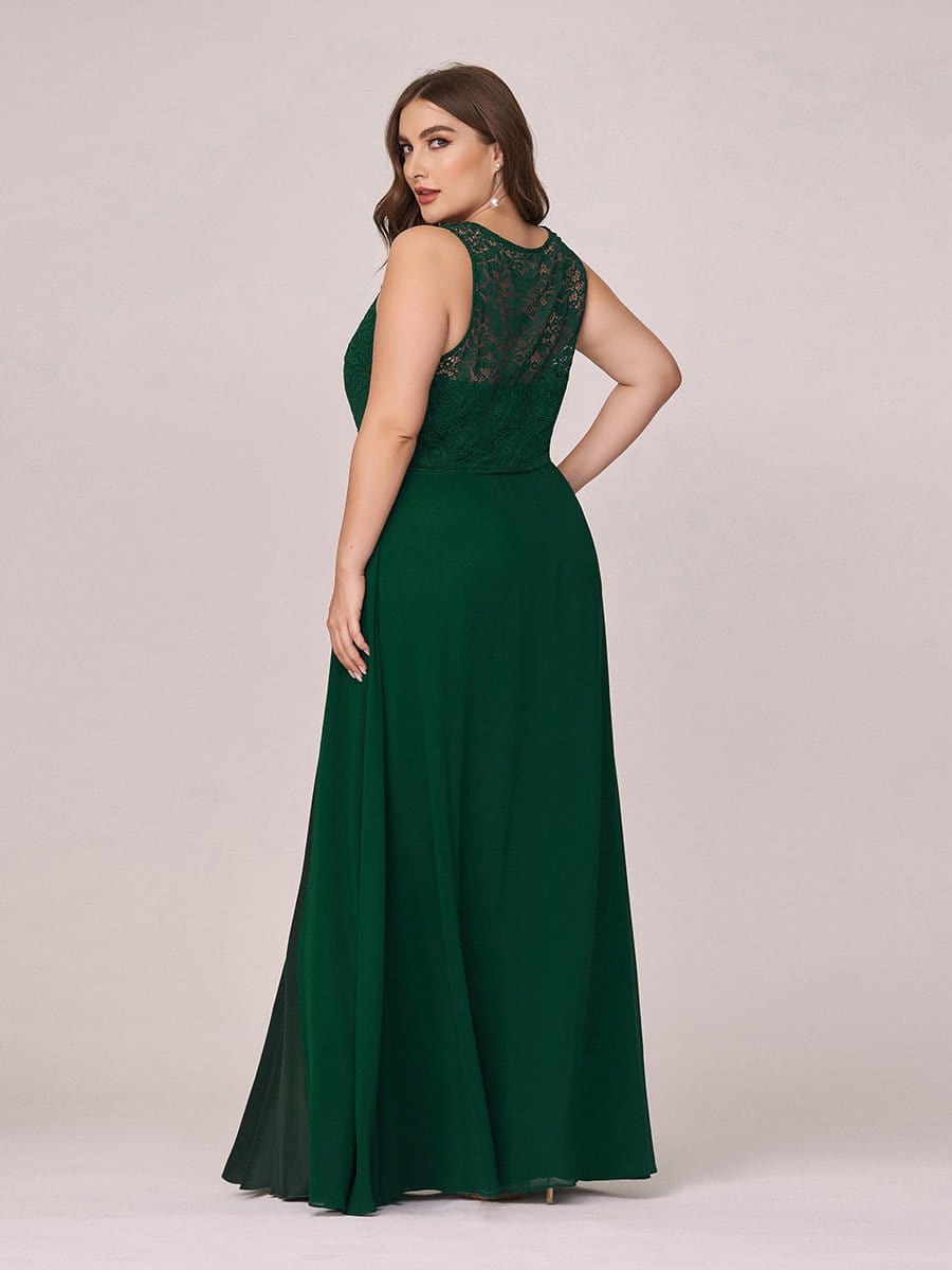 COLOR=Dark Green | Round Neck Empire Waist Lace Dresses For Women-Dark Green 2 COLOR=Dark Green | Round Neck Empire Waist Lace Dresses For Women-Dark Green 2