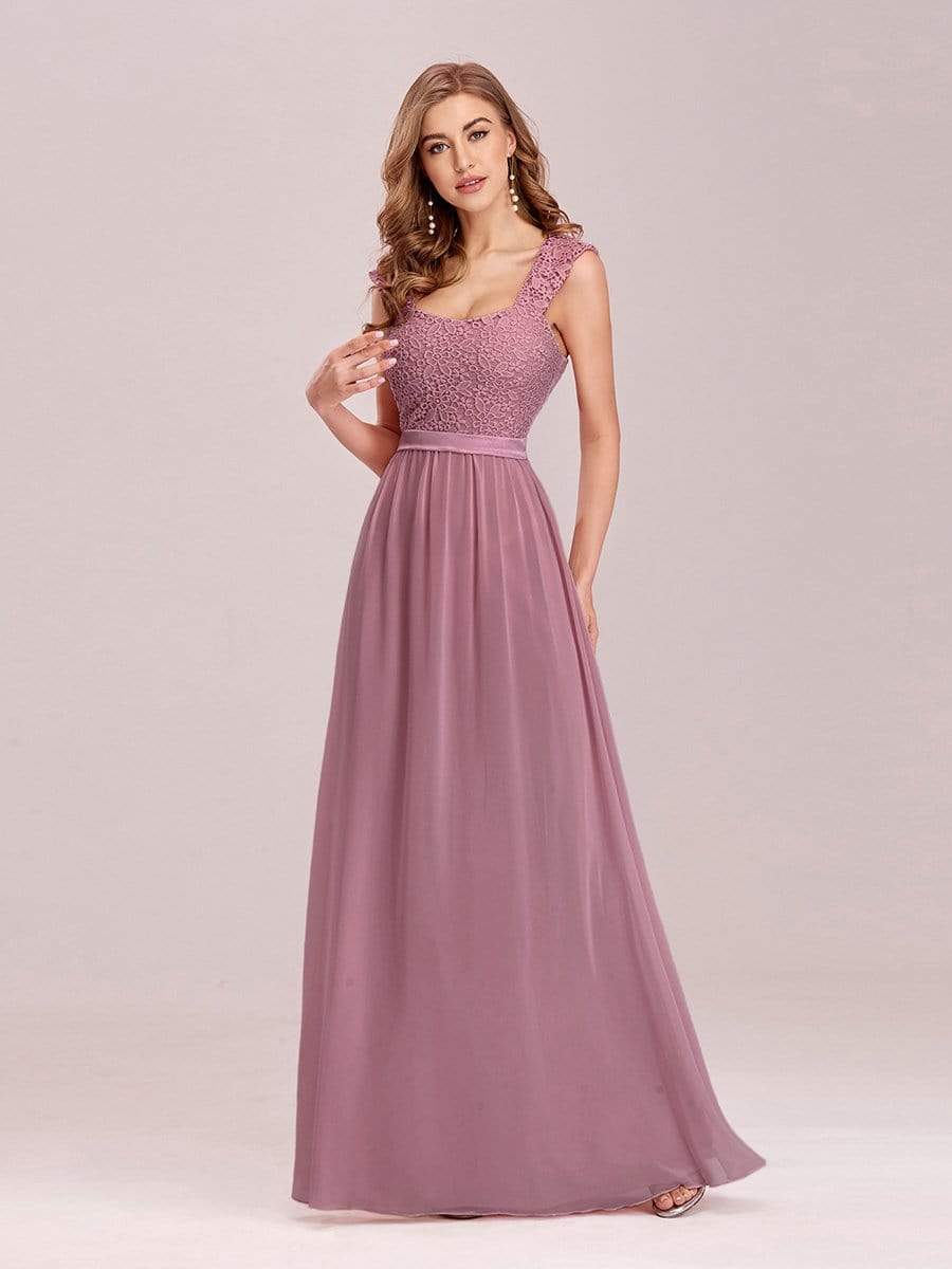 COLOR=Purple Orchid | Elegant A Line Long Chiffon Bridesmaid Dress With Lace Bodice-Purple Orchid 4 COLOR=Purple Orchid | Elegant A Line Long Chiffon Bridesmaid Dress With Lace Bodice-Purple Orchid 4