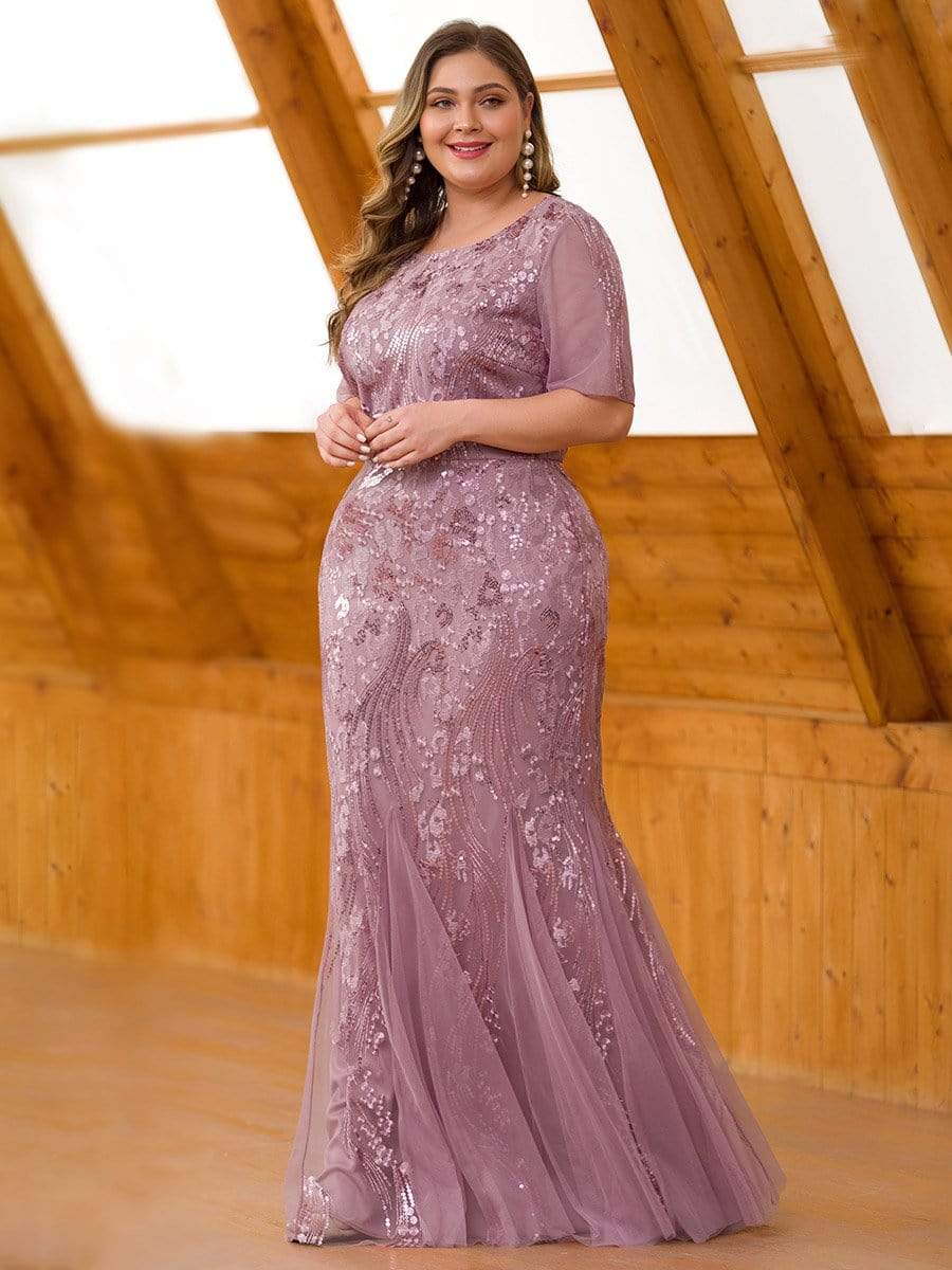 Color=Purple Orchid | Delicate Embroidery Sequin Fishtail Evening Dress-Purple Orchid 3 Color=Purple Orchid | Delicate Embroidery Sequin Fishtail Evening Dress-Purple Orchid 3