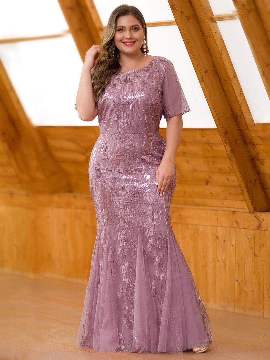 Color=Purple Orchid | Delicate Embroidery Sequin Fishtail Evening Dress-Purple Orchid 4 Color=Purple Orchid | Delicate Embroidery Sequin Fishtail Evening Dress-Purple Orchid 4