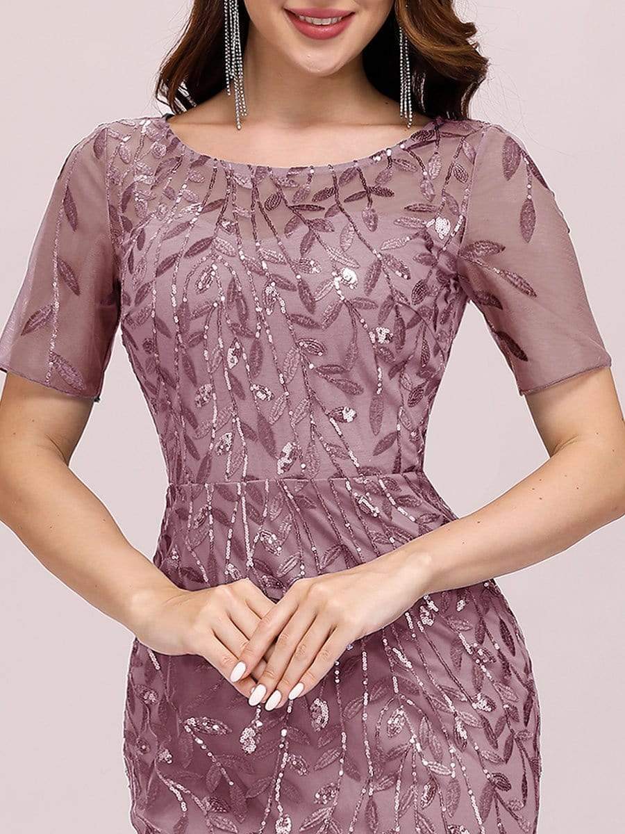 COLOR=Purple Orchid | Floral Sequin Print Maxi Long Fishtail Tulle Dresses With Half Sleeve-Purple Orchid 5 COLOR=Purple Orchid | Floral Sequin Print Maxi Long Fishtail Tulle Dresses With Half Sleeve-Purple Orchid 5