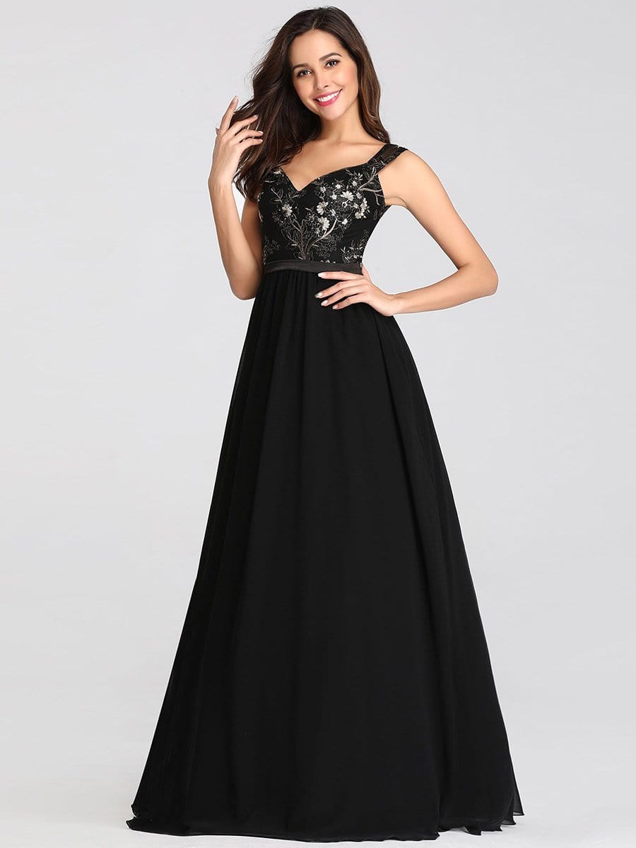Color=Black | Women'S Embroidery Lace Evening Maxi Dress-Black 3 Color=Black | Women'S Embroidery Lace Evening Maxi Dress-Black 3