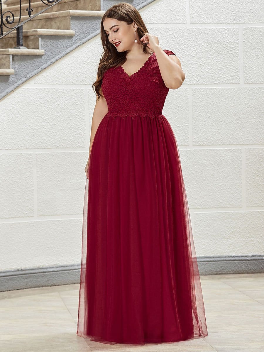 COLOR=Burgundy | Elegant Burgundy Maxi Long Lace Dresses-Burgundy 3 COLOR=Burgundy | Elegant Burgundy Maxi Long Lace Dresses-Burgundy 3