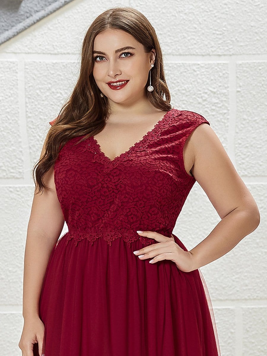 COLOR=Burgundy | Elegant Burgundy Maxi Long Lace Dresses-Burgundy 5 COLOR=Burgundy | Elegant Burgundy Maxi Long Lace Dresses-Burgundy 5