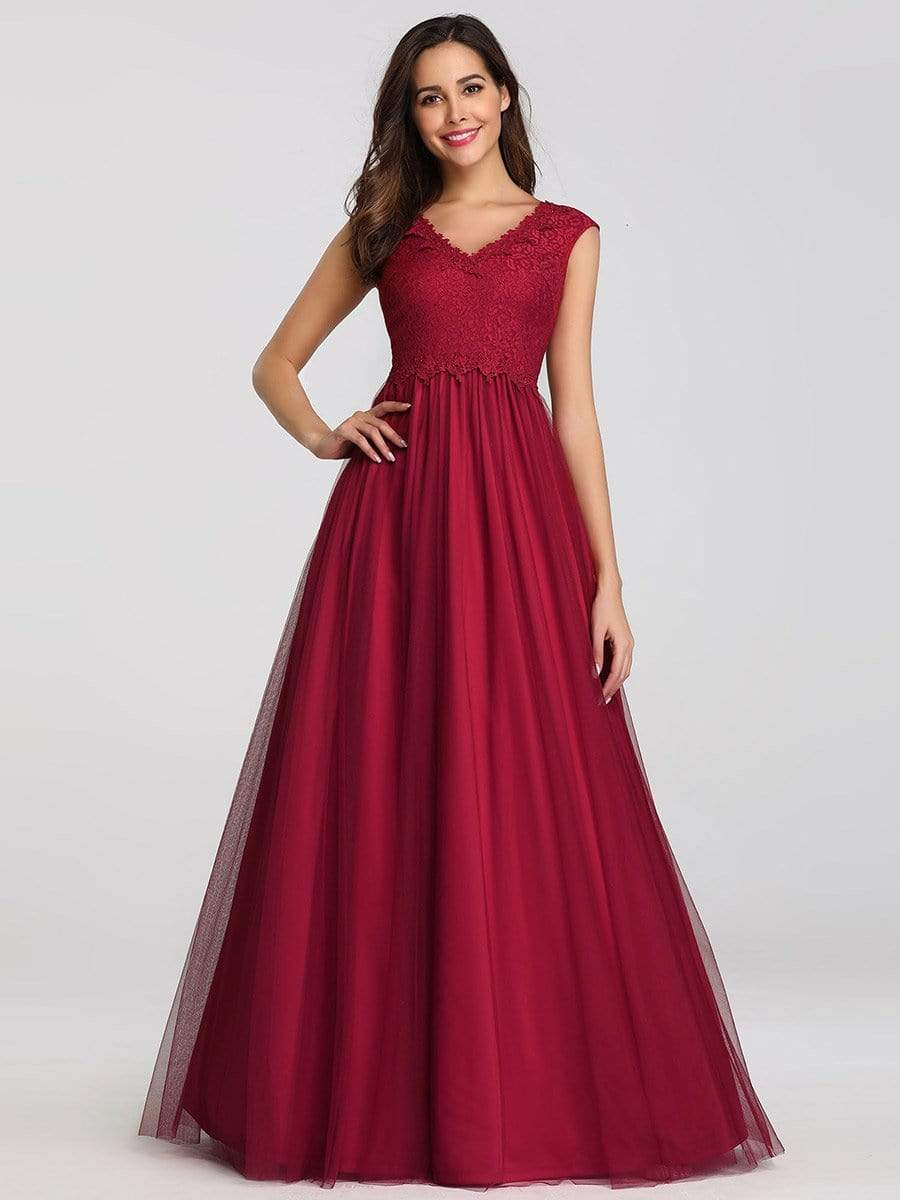 Color=Burgundy | Ever-Pretty Elegant Burgundy Maxi Long Lace Dresses-Burgundy 1 Color=Burgundy | Ever-Pretty Elegant Burgundy Maxi Long Lace Dresses-Burgundy 1