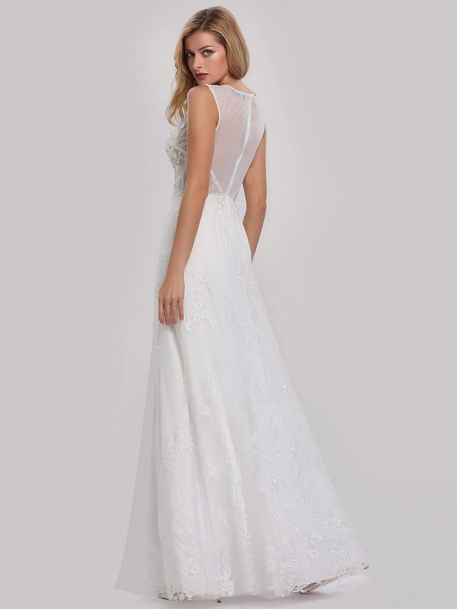 Color=Cream | Women'S V-Neck Lace Wedding Dress-Cream 2 Color=Cream | Women'S V-Neck Lace Wedding Dress-Cream 2