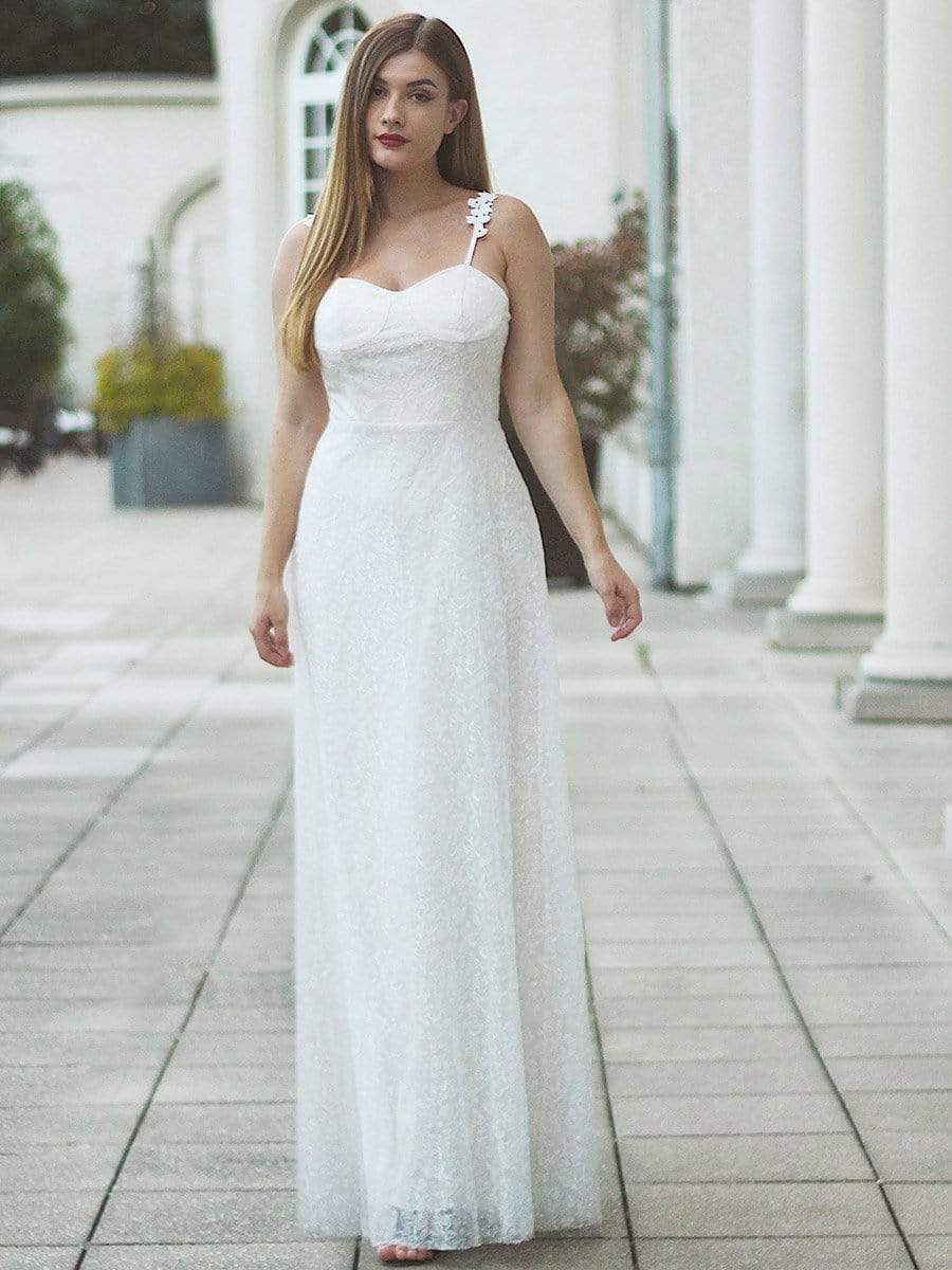 Color=Cream | Spaghetti Straps Sweet Heart Neckline Lace Wedding Dresses-Cream 5 Color=Cream | Spaghetti Straps Sweet Heart Neckline Lace Wedding Dresses-Cream 5