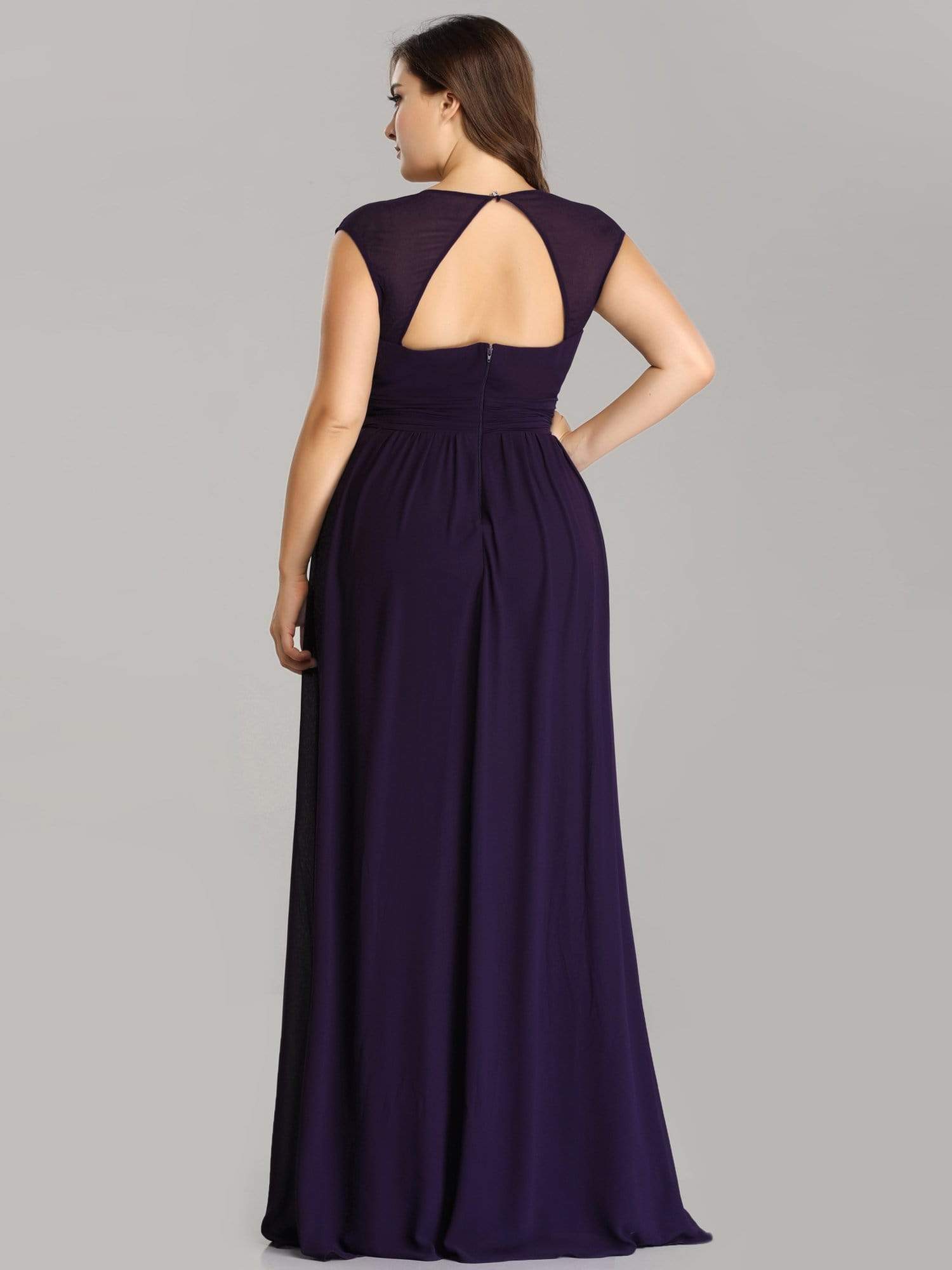 COLOR=Dark Purple | Plus Size Sleeveless Grecian Style Evening Dress-Dark Purple 2 COLOR=Dark Purple | Plus Size Sleeveless Grecian Style Evening Dress-Dark Purple 2