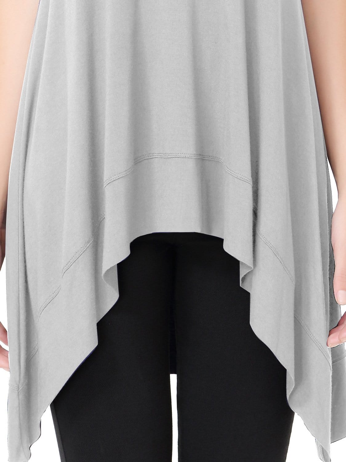 Color=Grey | Alisapan Simple Fashion Round Neck Short Sleeve T-Shirt-Grey 5