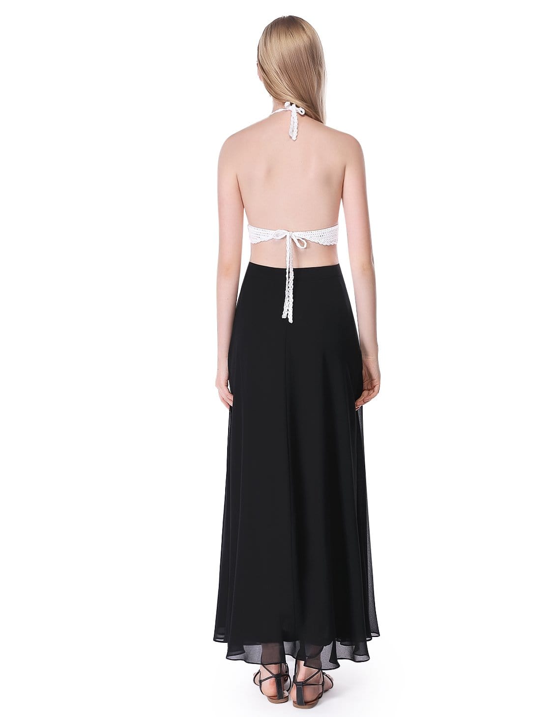 Color=Black | Women'S New Elegant Tulle Chiffon Split Skirts High Waist Pleated.-Black 2