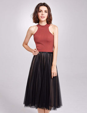 Color=Black | Alisa Pan High Waisted Midi Skirt-Black 3