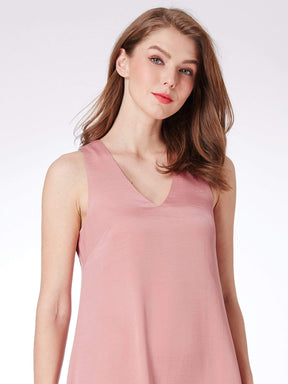 Color=Pink | Alisa Pan Sleeveless Short Casual Dress-Pink 5