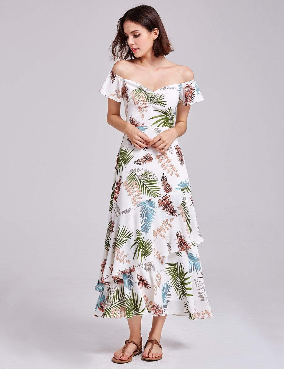 Off the shoulder tropical hotsell maxi dress