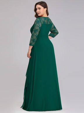 Color=Dark Green | Women'S 3/4 Sleeve Front Wrap Dress Floor-Length Bridesmaid Dress-Dark Green 11