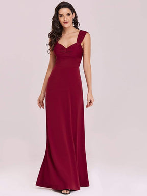 Color=Burgundy | Sweetheart A Line Floor Length Bridesmaid Dress-Burgundy 4