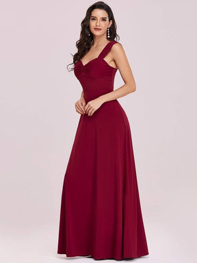 Color=Burgundy | Sweetheart A Line Floor Length Bridesmaid Dress-Burgundy 6