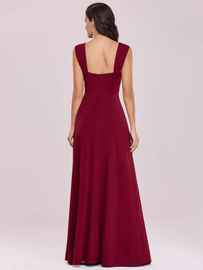 Color=Burgundy | Sweetheart A Line Floor Length Bridesmaid Dress-Burgundy 7