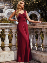 Color=Burgundy | Sweetheart A Line Floor Length Bridesmaid Dress-Burgundy 1