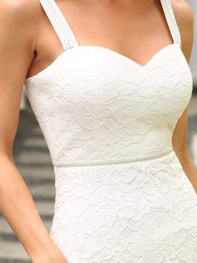 Color=Cream | Sleeveless Embroider Floral Sweetheart Neckline Wedding Dress-Cream 4