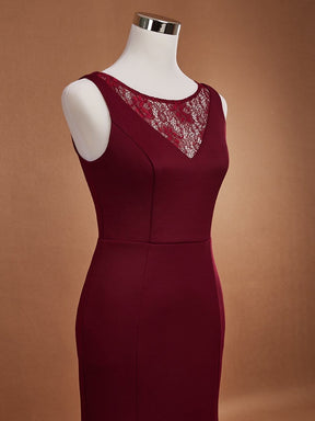 Color=Burgundy | Modest Maxi Mermaid Evening Dress With Chiffon Wrap-Burgundy 11