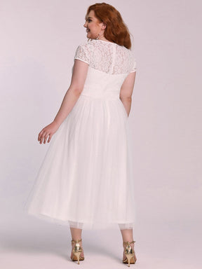 Color=Cream | Sweetheart Cap Sleeves Embroidered See Through Evening Dress-Cream 7