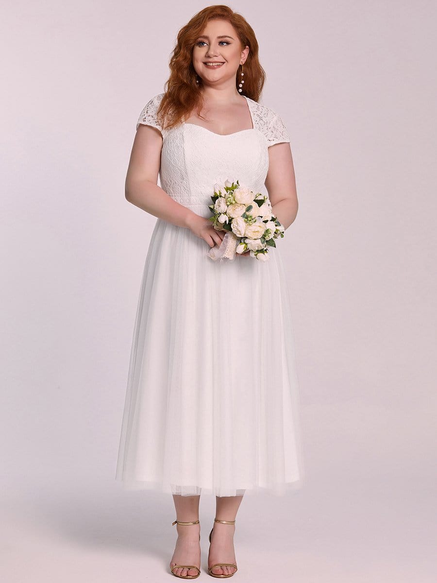 Color=Cream | Sweetheart Cap Sleeves Embroidered See Through Evening Dress-Cream 6