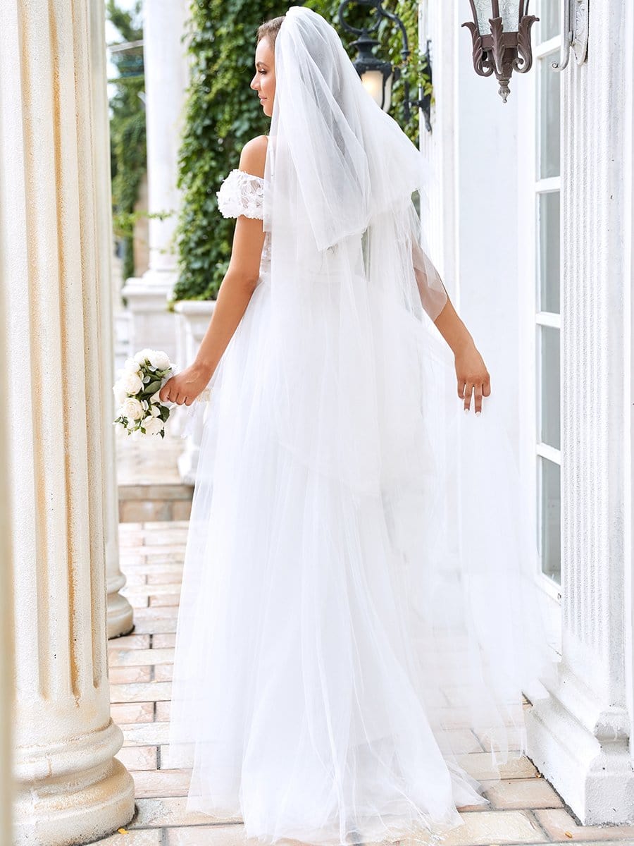 Color=Cream | V Neck Spaghetti Straps Mermaid Wedding Dress-Cream 2