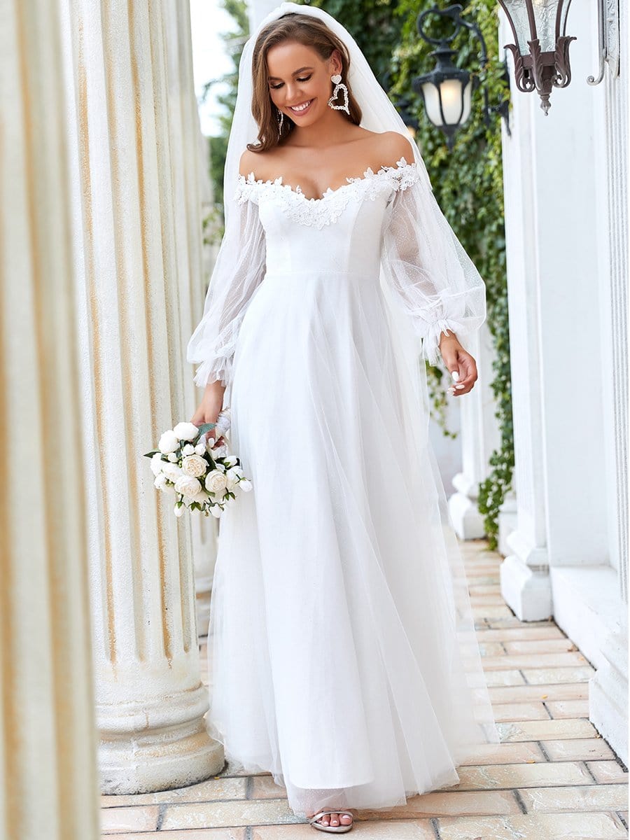 V neck See-Through Sleeves Maxi wedding dress - Ever Pretty AU V neck See-Through Sleeves Maxi wedding dress - Ever Pretty AU