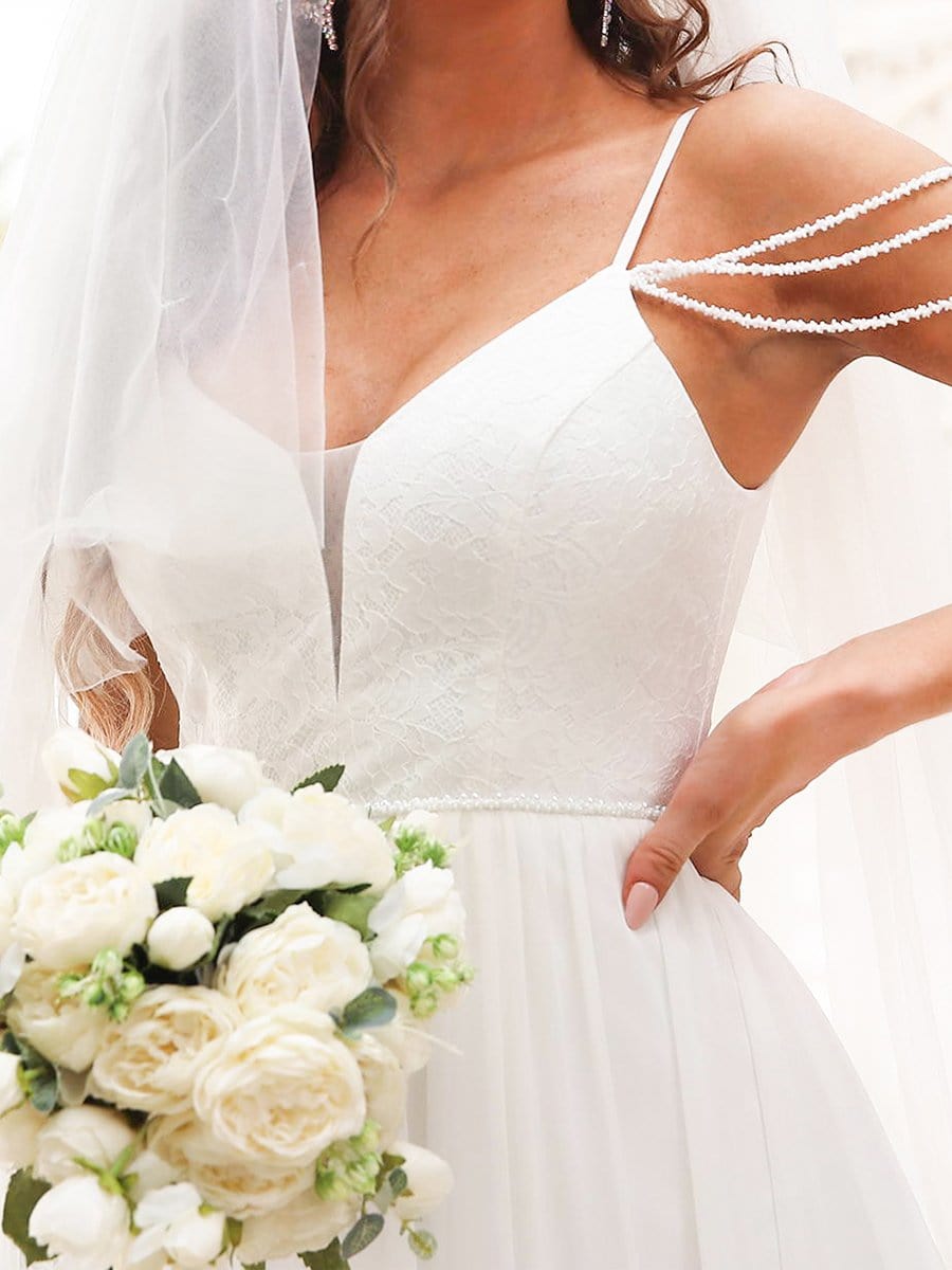 Gorgeous A Line Cold Shoulder Wedding Dresses
