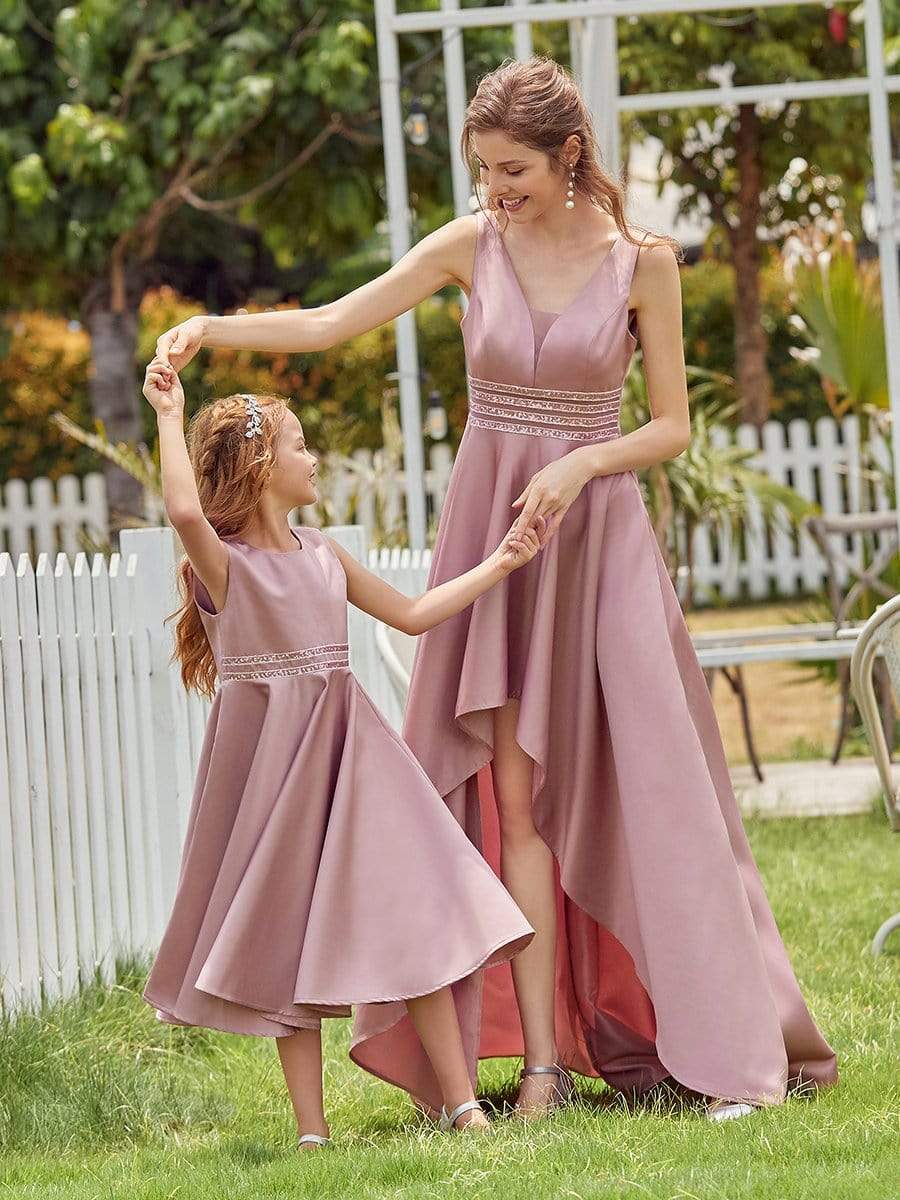 Simple Flower Girl Dress | A-Line Round Neckline Sleeveless