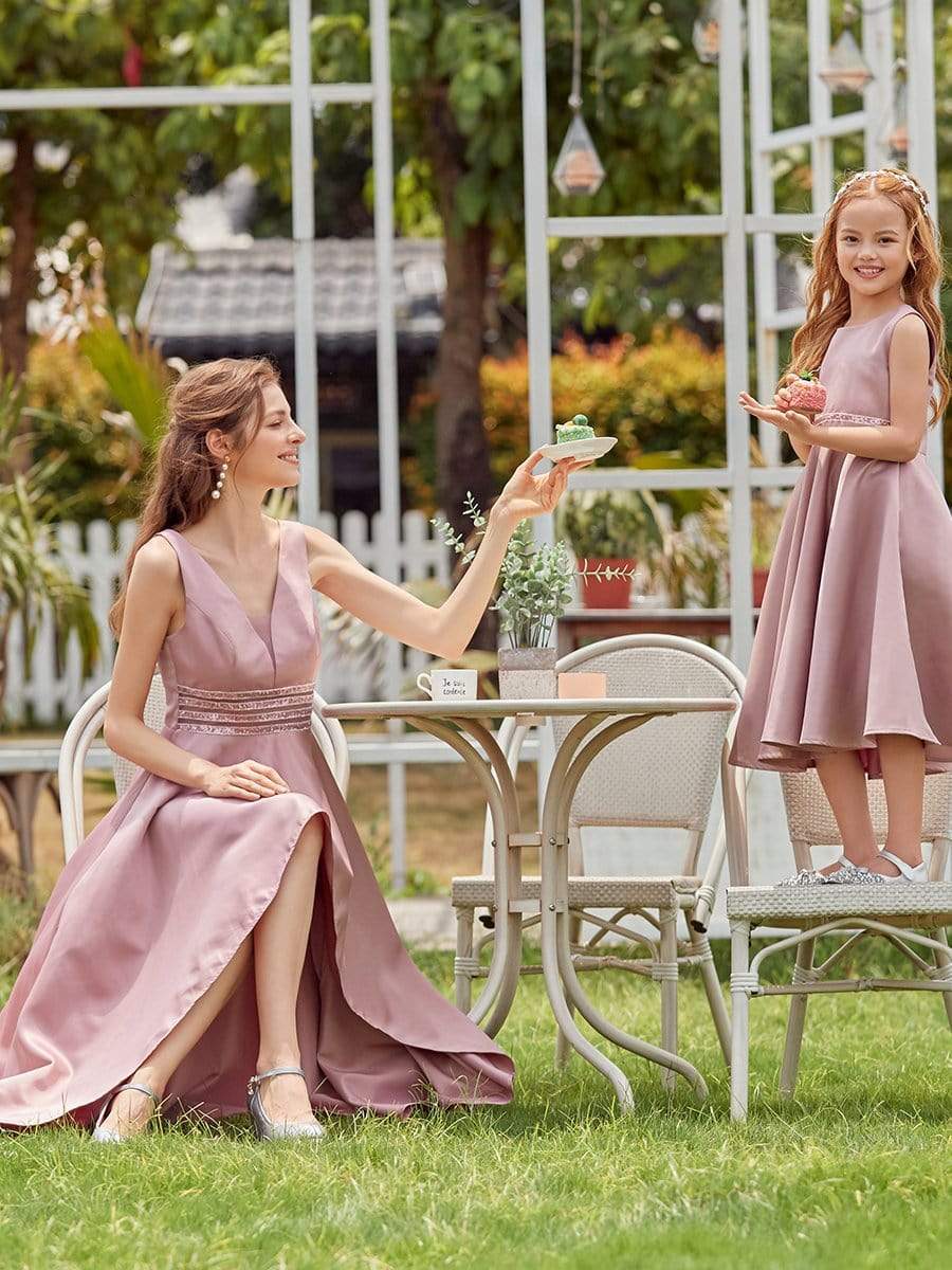 Color=Purple Orchid | Simple Flower Girl Dresses For Wedding With Round Neck-Purple Orchid 7