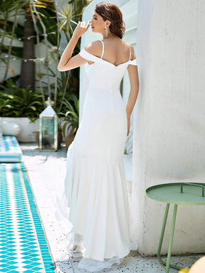 Color=Cream | Stunning Off Shoulder Mermaid High-Low Evening Dress With Tulle-Cream 2