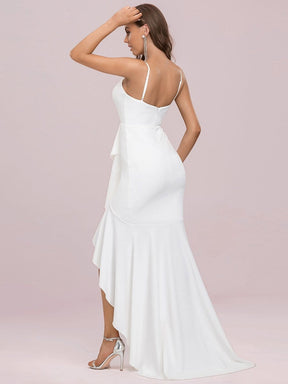 Color=Cream | Sexy Sweetheart Neckline Fishtail Evening Dress With Ruffles-Cream 7