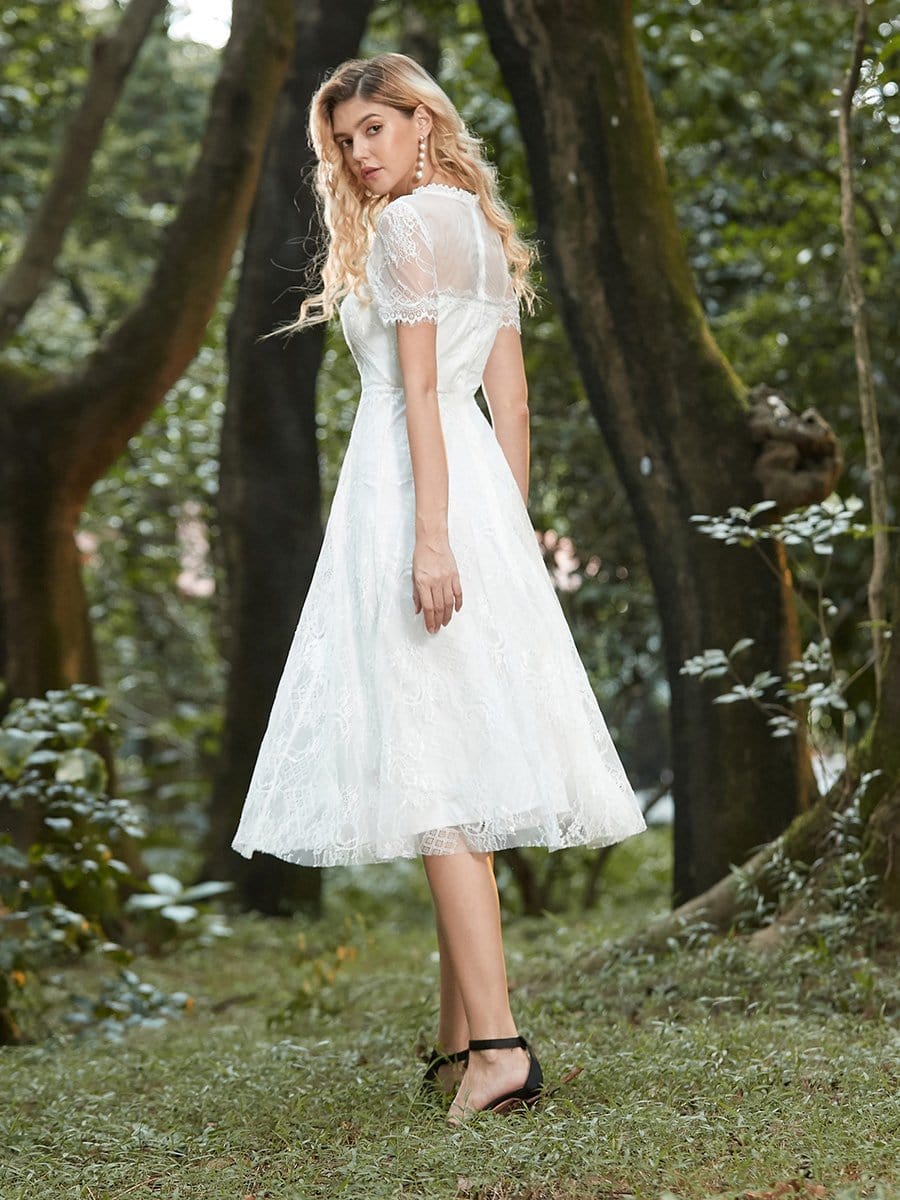 Casual midi 2024 wedding dress