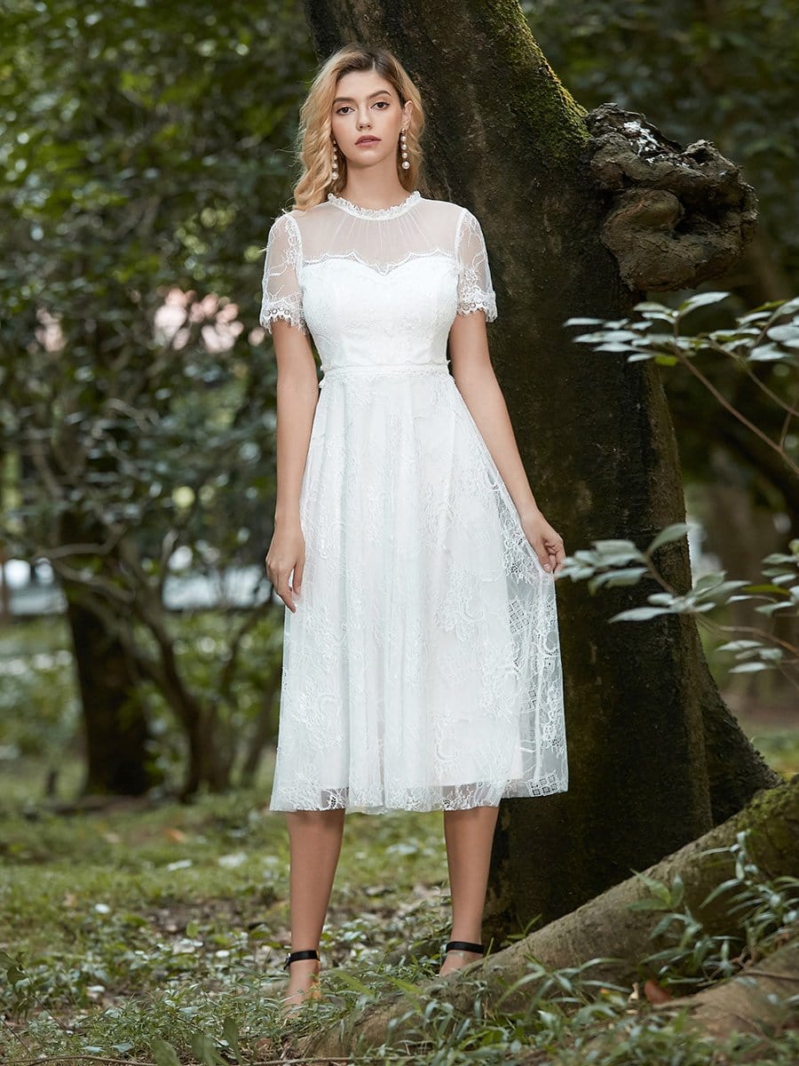 Casual midi wedding sales dress